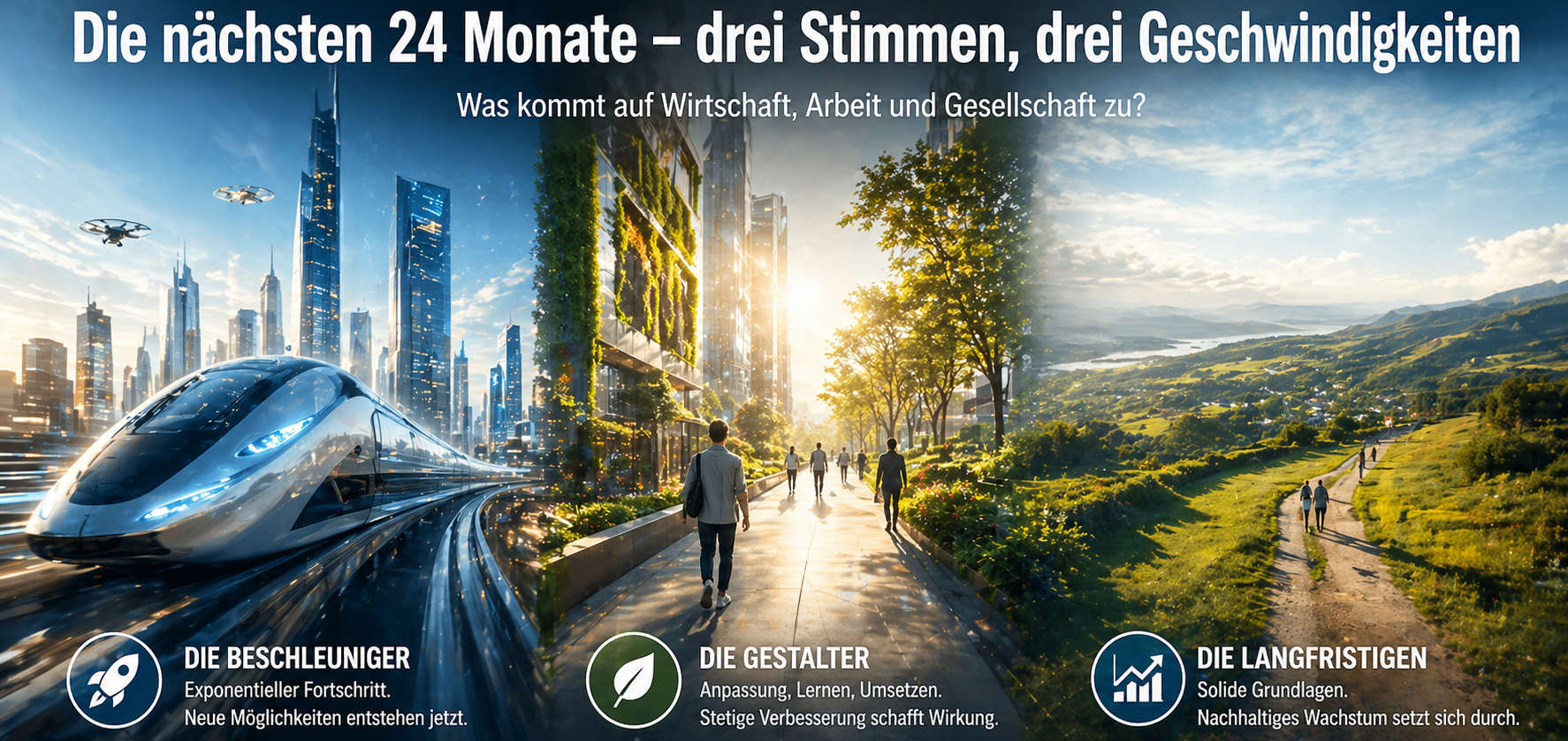 Drei Stimmen, drei Geschwindigkeiten, KI-Einordnung 2026
