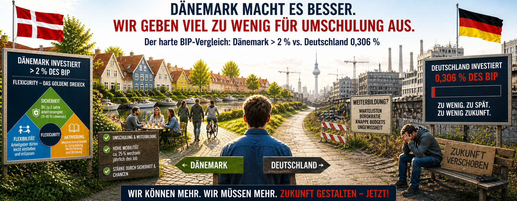 BIP-Anteil Umschulung Deutschland Dänemark USA